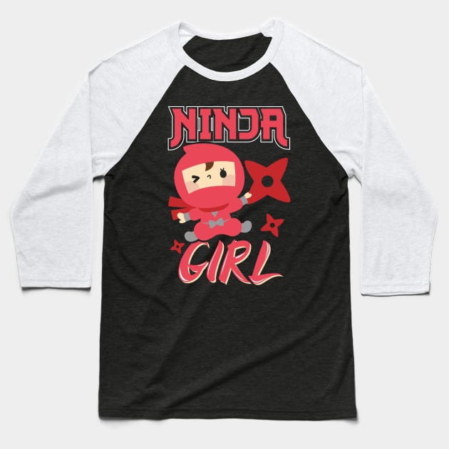 Ninja Kids Karate Gifts for Girls Ninja in Training Baseball T-Shirt by aneisha